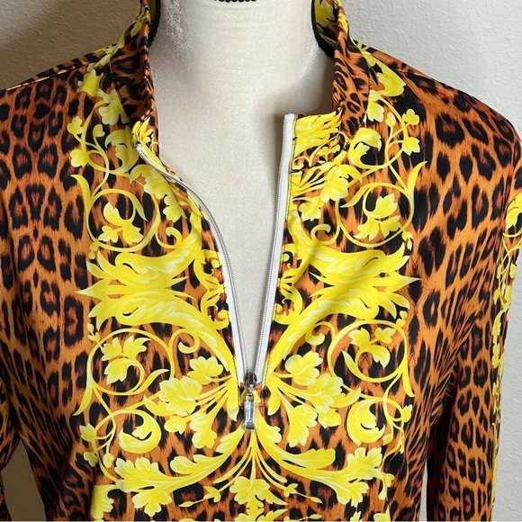 CeGolfs Golf Polo Shirt Yellow Long Sleeve Top Ladies Golf Attire Size XL NWT - Picture 4 of 12